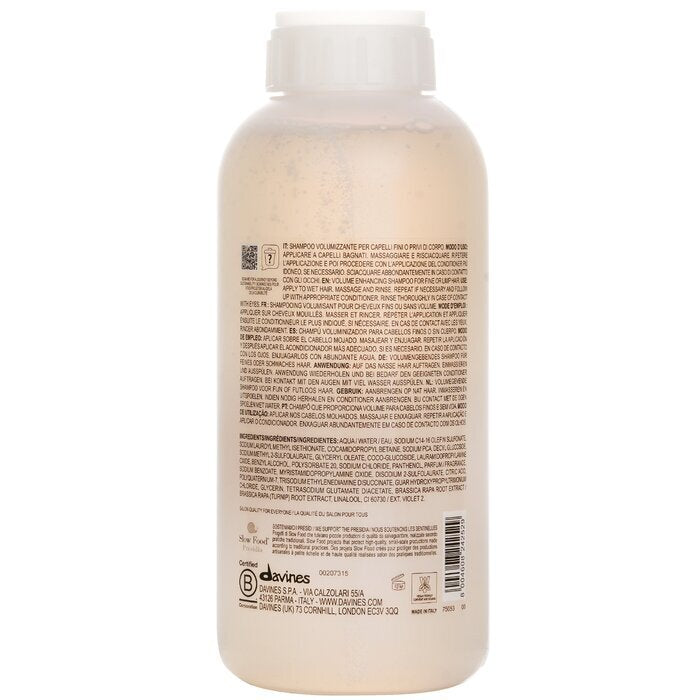 Davines Volu Volume Enhancing Shampoo (For Fine or Limp Hair) 1000ml