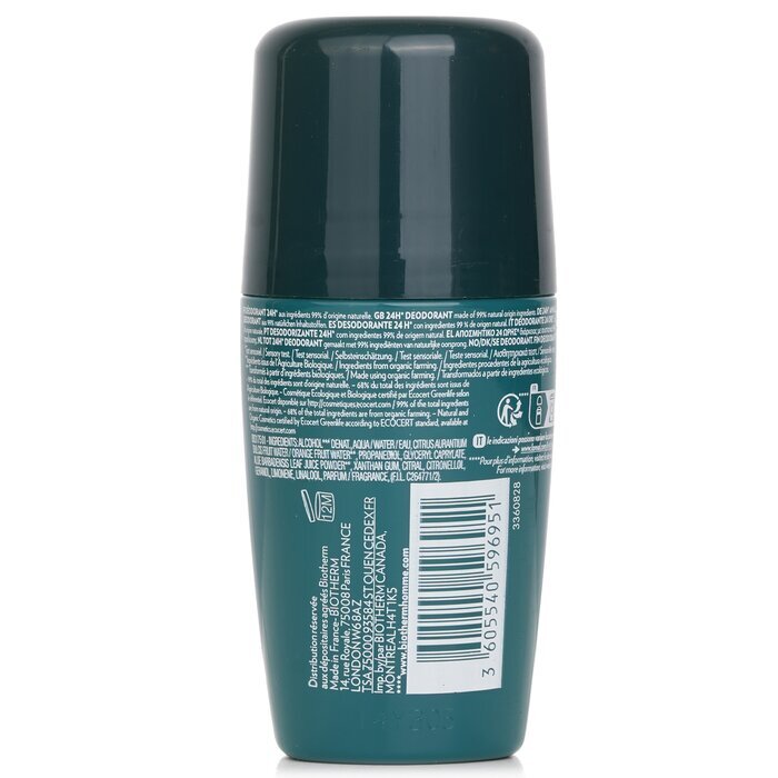 Biotherm Homme Day Control Natural Protection 24H Organic Certified Deodorant 75ml