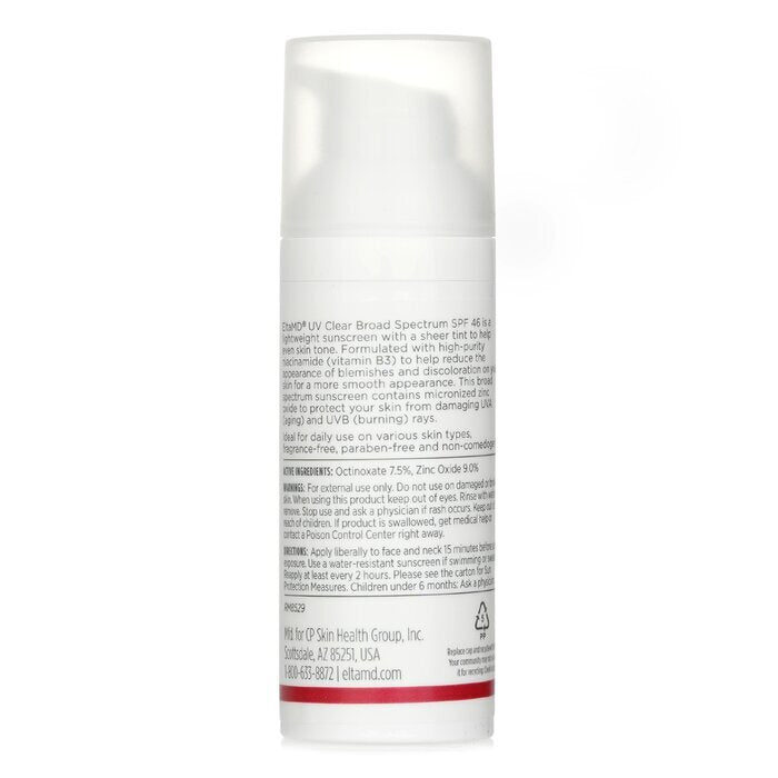 EltaMD UV Clear Facial - For Skin Types Prone To Acne, Rosacea & Hyperpigmentation - Tinted(Random Packaging) 48g