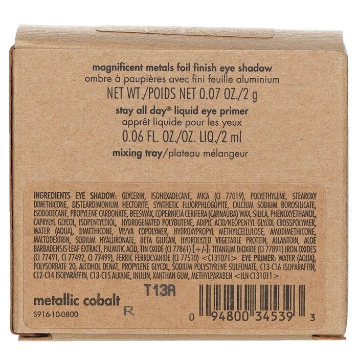 Stila Magnificent Metals Foil Finish Eye Shadow avec Mini Stay All Day Liquid Eye Primer - Cobalt Métallique 2pcs