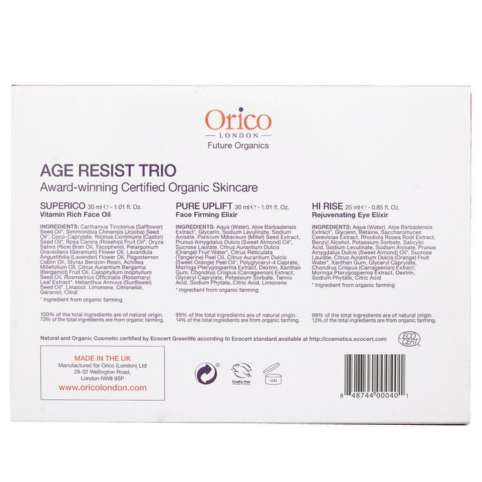 Orico London Age Resist Trio: Face Oil 30ml/1.01oz + Firming Elixir 30ml/1.01oz + Eye Elixir 25ml/0.85oz 3pcs