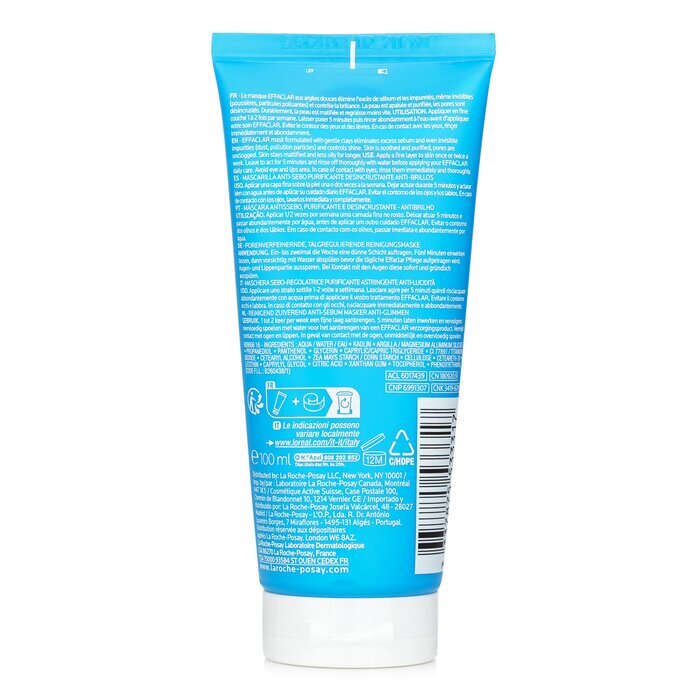 Masque Purifiant Désincrustant Sébo-Régulateur Effaclar La Roche-Posay 100ml/3.3oz