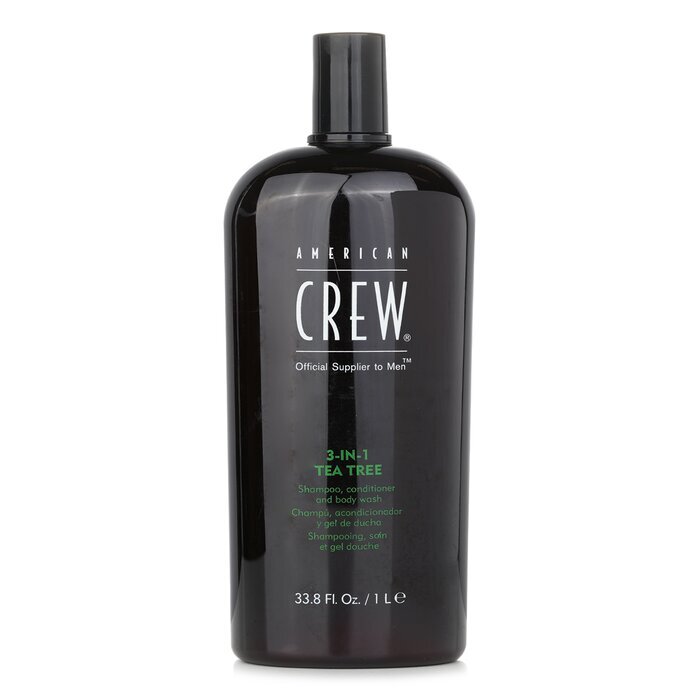 American Crew Men 3-IN-1 Tea Tree Shampoo, Conditioner and Body Wash 1000ml/33.8oz