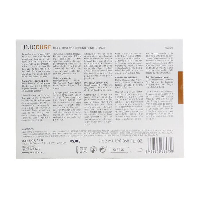 SKEYNDOR Uniqcure Dark-Spot Correcting Concentrate (For Skin With Moderate Dark Spots, Dark Skin & Yellowish Skin) 7x2ml/0.068oz