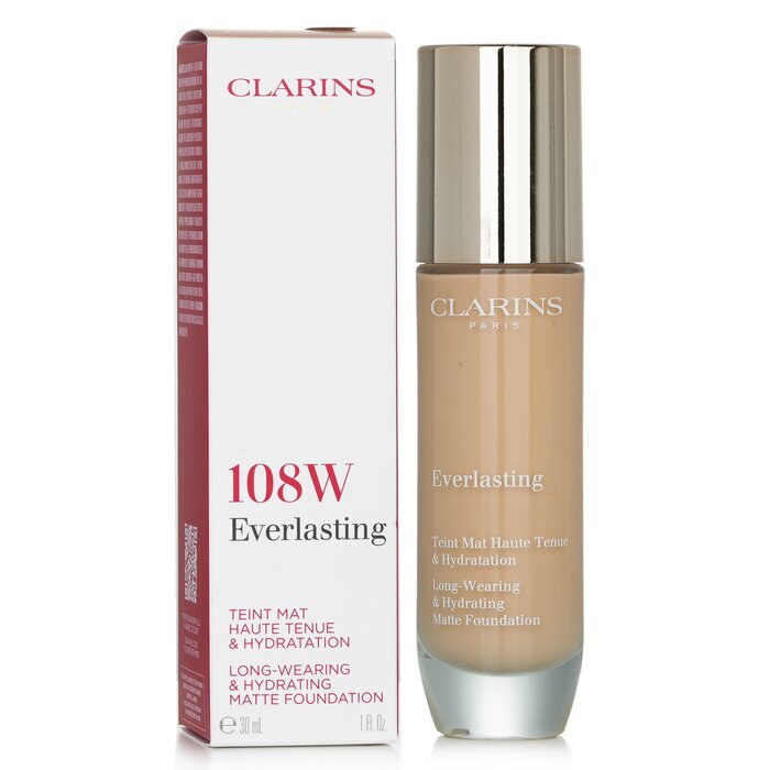 Clarins Everlasting Long Wearing & Hydrating Matte Foundation - # 108W Sand 30ml/1oz