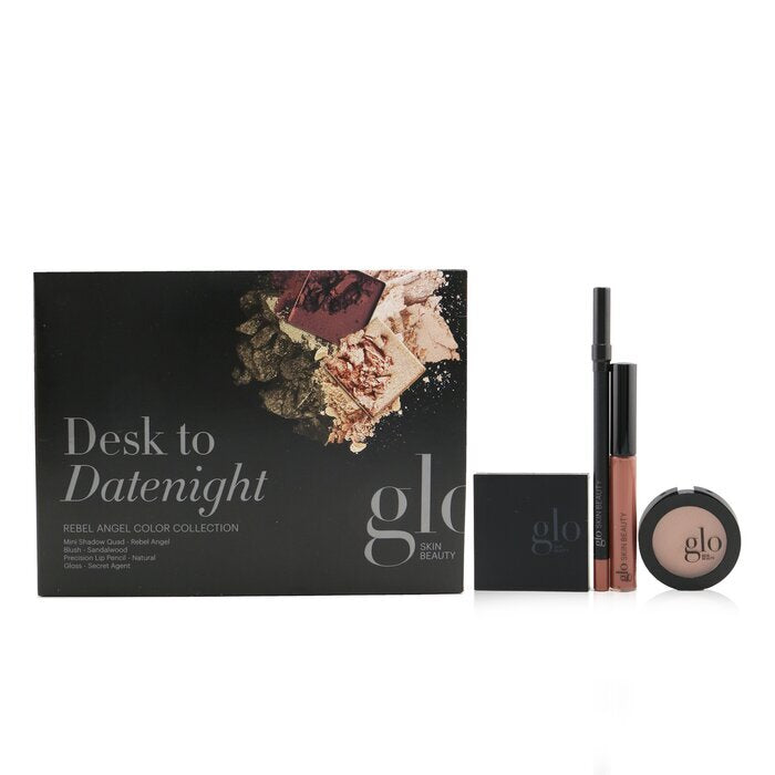 Glo Skin Beauty Desk to Datenight (Mini Shadow Quad + Blush + Lip Pencil + Lip Gloss) - # Rebel Angel 4pcs