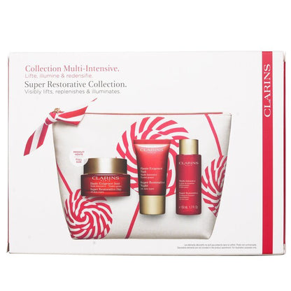 Clarins Super Restorative Collection: Day Cream 50ml+ Night Cream 15ml+ Treatment Essence 50ml+ Pouch 3pcs+1pouch