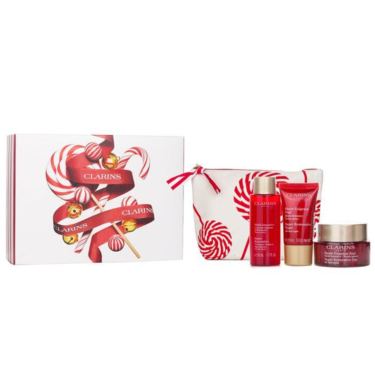 Clarins Super Restorative Collection: Day Cream 50ml+ Night Cream 15ml+ Treatment Essence 50ml+ Pouch 3pcs+1pouch