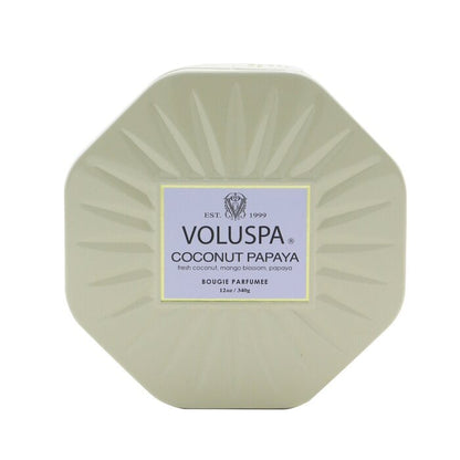 Voluspa 3 Wick Octagon Tin Candle - Coconut Papaya 340g/12oz