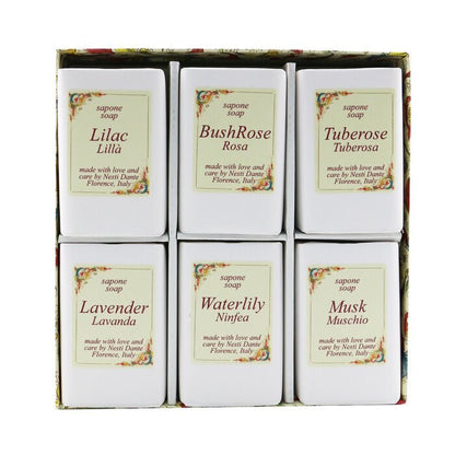 Nesti Dante Floral Notes Soap Set: (Lilac + BushRose + Tuberose + Lavender+ Waterlily + Musk) 6x 100g/3.5oz