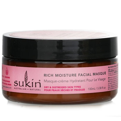 Sukin Rosehip Rich Moisture Facial Masque (Dry & Distressed Skin Types) 100ml/3.38oz