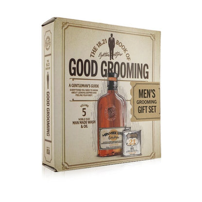 18.21 Man Made Book of Good Grooming Gift Set Volume 5: Noble Oud (Wash 532ml + Oil 60ml ) 2pcs