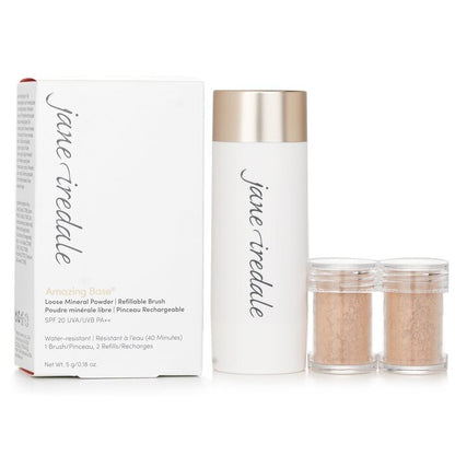 Jane Iredale Amazing Base Loose Mineral Powder SPF 20 Refillable Brush (1x Brush, 2x Refills) - Suntan 2x2.5g/0.09oz