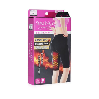 SlimWalk Compression Fat-Burning Support Shape Shorts for Sports - #Blacks (Size: M) 1pair