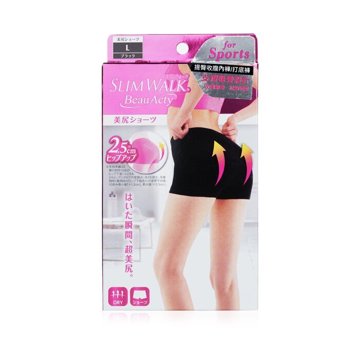 SlimWalk Buttocks Shorts for Sports, #Black (Size: L) 1pair