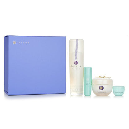 Tatcha Essence Bundle: The Essence Plumping Skin Softener 150ml + The Silk Cream 50ml + Water Cream 5ml + Texture Tonic 25ml 4pcs