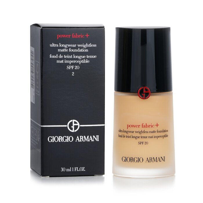 Giorgio Armani Power Fabric+ Ultra Longwear Weightless Matte Foundation SPF 20 -  2 30ml