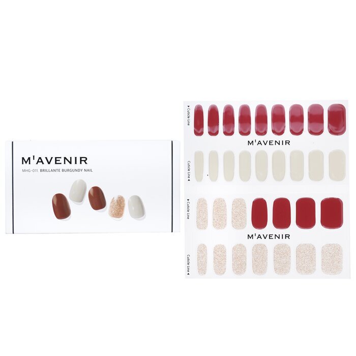 Mavenir Nail Sticker (Red) - # Brillante Burgundy Nail 32pcs