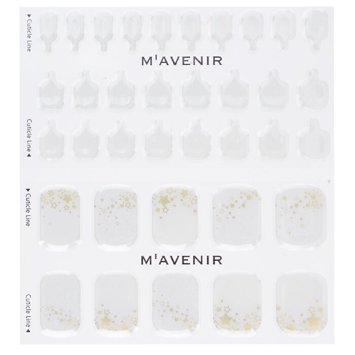 Mavenir Nail Sticker (White) - # Gold Starlight Pedi 36pcs