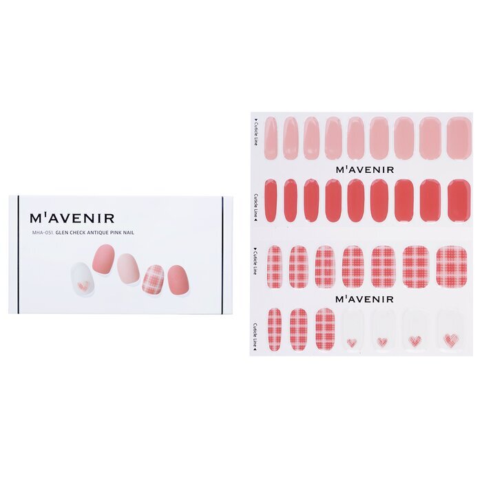 Mavenir Nail Sticker (Pink) - # Glen Check Antique Pink Nail 32pcs