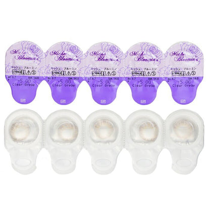 Miche Bloomin' Quarter Veil 1 Day Color Contact Lenses (107 Clear Grege) - - 5.00 10pcs