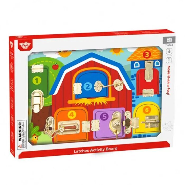 Tooky Toy Co Latches Activity Board 40x30x4cm