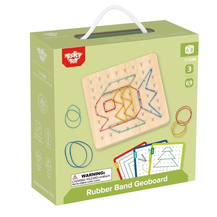 Tooky Toy Co Rubber Band Geoboard 18x18x3cm