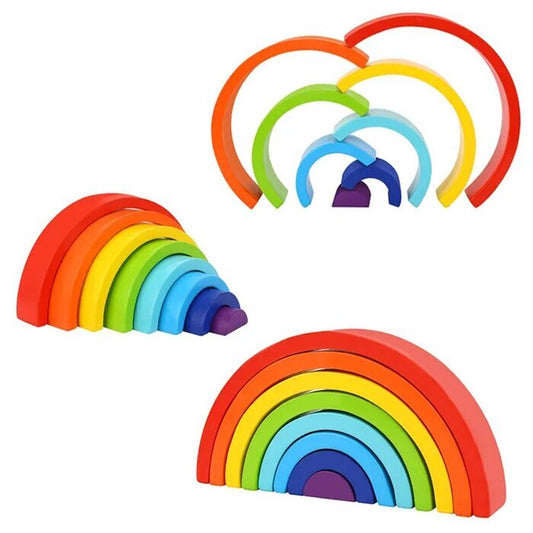 Tooky Toy Co Rainbow Stacker 8pcs 26x13x5cm