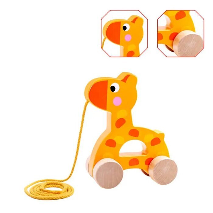 Tooky Toy Co Pull Along - Giraffe 13x6x15cm