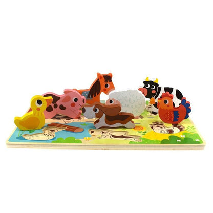 Tooky Toy Co Chunky Puzzle - Farm 30x21x2cm