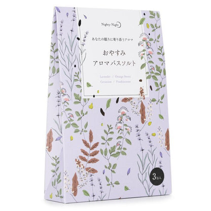 Daily Aroma Japan Nighty-Night Aroma Bath Salt - Lavender, Orange Sweet, Geranium. Frankincense 3x40g