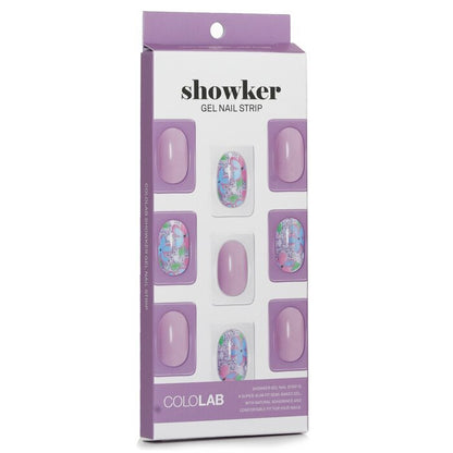 Cololab Showker Gel Nail Strip # CSA311 Violet Flower 1pcs