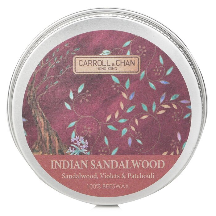 Carroll & Chan 100% Beeswax Mini Tin Candle - # Indian Sandalwood (Sandalwood, Violets & Patchouli) 1pcs