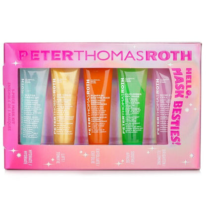 Peter Thomas Roth Hello, Mini Masks Besties Kit: Rose+Cucumber+Pumpkin+24K Gold+Water Drench Mask 14ml/0.47oz x5