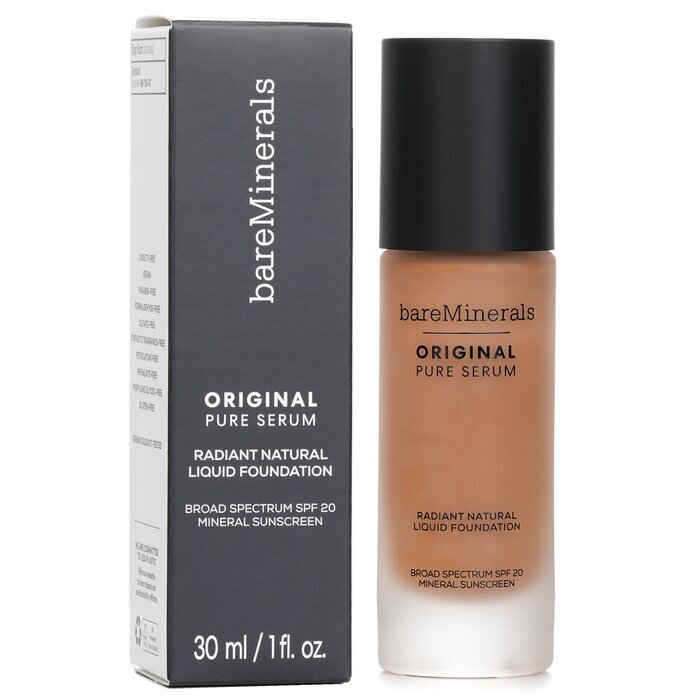 BareMinerals Original Pure Serum Radiant Natural Liquid Foundation Mineral SPF 20 - #Medium Deep Neutral 4.5 30ml/1oz