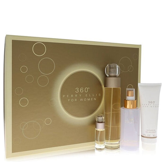 Perry Ellis Perry Ellis 360 Gift Set - Eau De Toilette Spray + 4 oz Body Mist + 3 oz Shower Gel + .25 Mini Eau De Toilette Spray
