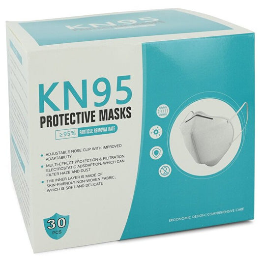 Kn95 Kn95 Mask Thirty (30) KN95 Masks, Adjustable Nose Clip, Soft non-woven fabric, FDA and CE Approved (Unisex) 1 size 1size/1size